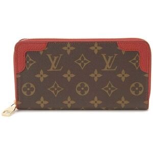 Louis Vuitton Monogram Zippy Wallet Retiro NM Round Zip Long Red